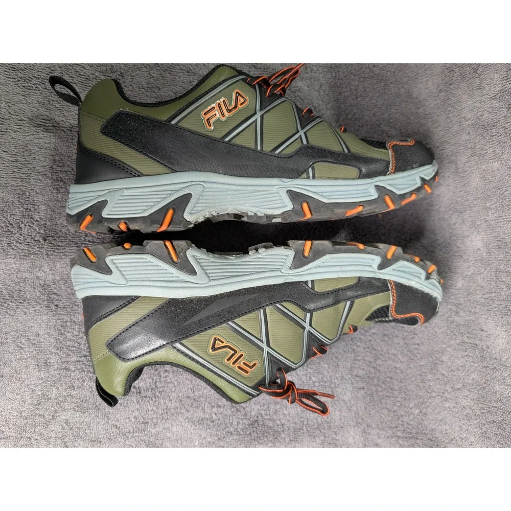 Fila Mens 1JM01264-305 Trail Running Shoes Green Black Orange 9.5